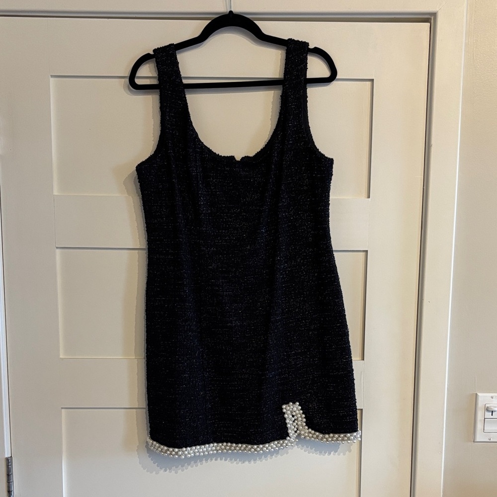 NWT Hutch Black Mini Dress with Pearl Accents